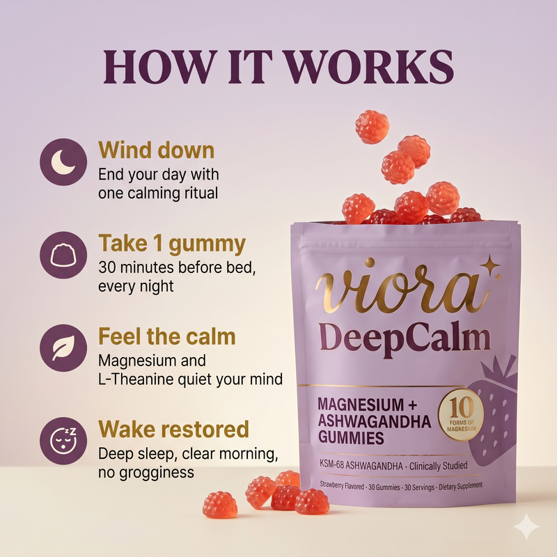 DeepCalm — 10-in-1 Magnesium + KSM-66® Ashwagandha Gummies